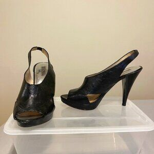 Black heel shoes - open toe